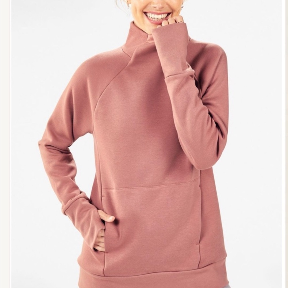 Fabletics funnel Neck Pink Sweatshirt